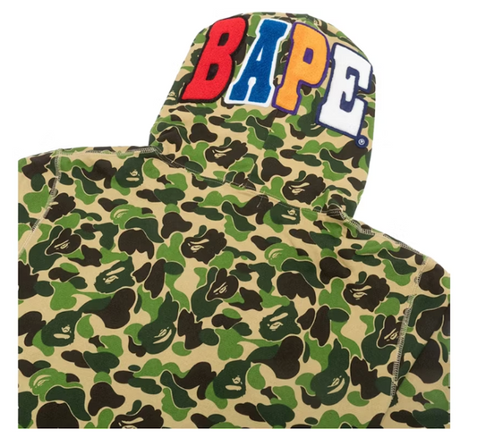 BAPE ABC Camo 2nd Ape Wide Pullover Hoodie Green