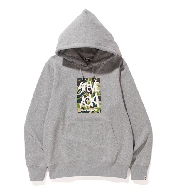 BAPE x Steve Aoki Pullover Hoodie Grey