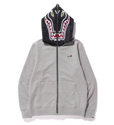 BAPE X Lacoste Aligator Full Zip Hoodie Gray
