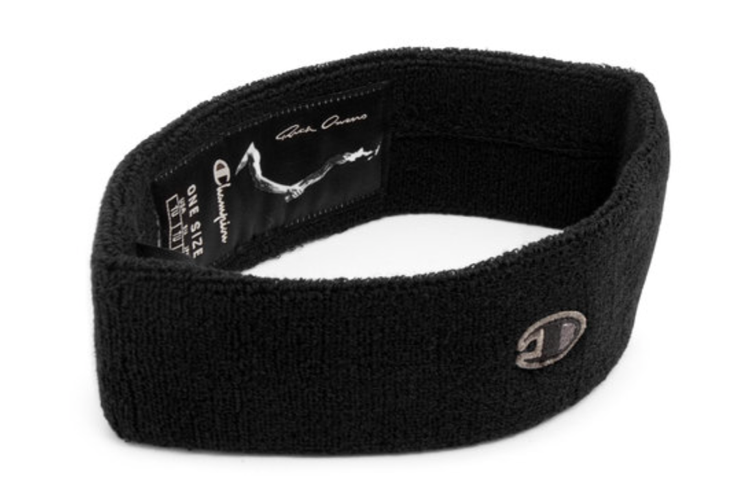 Rick Owens X Champion Embroidered Logo Headband in Black