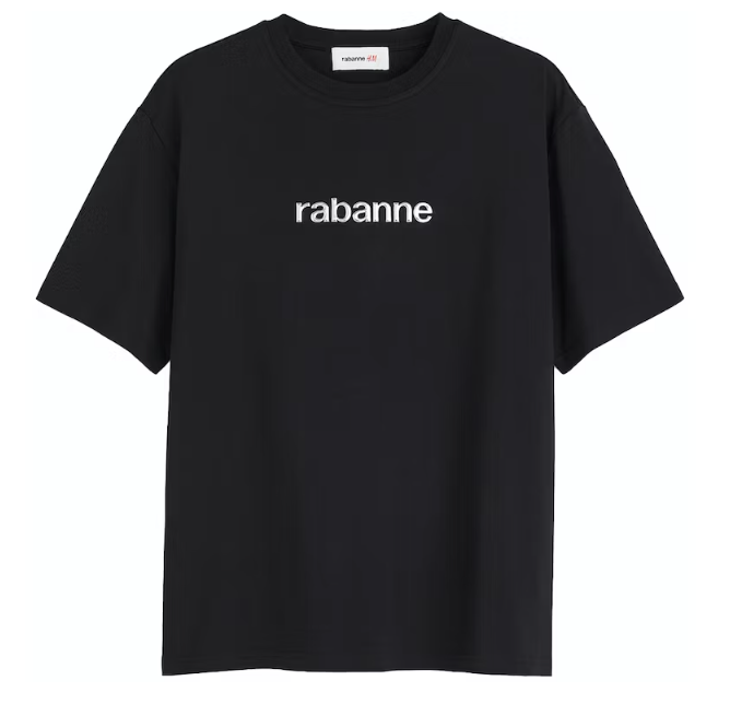 Rabanne H&M Appliqued T-Shirt Black