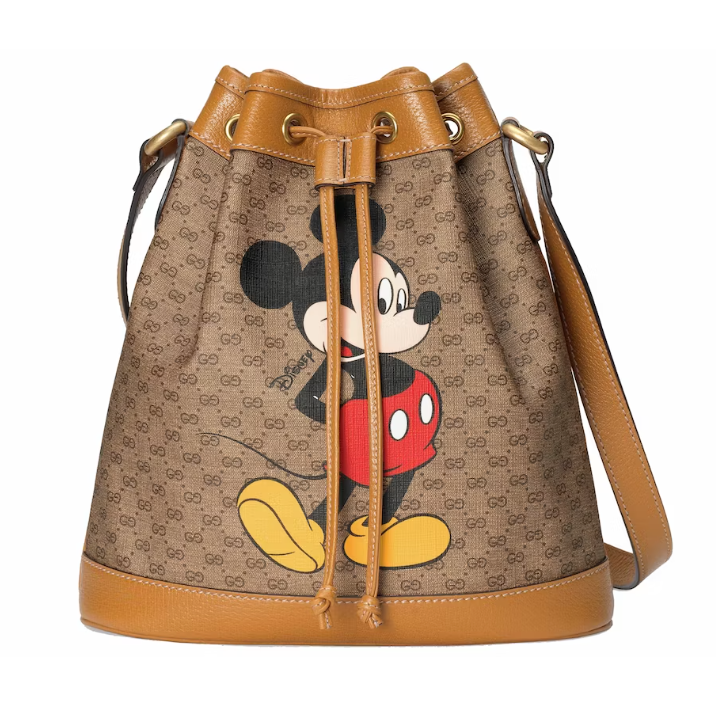 Gucci x Disney Bucket Bag Mini GG Supreme Mickey Mouse Small Beige