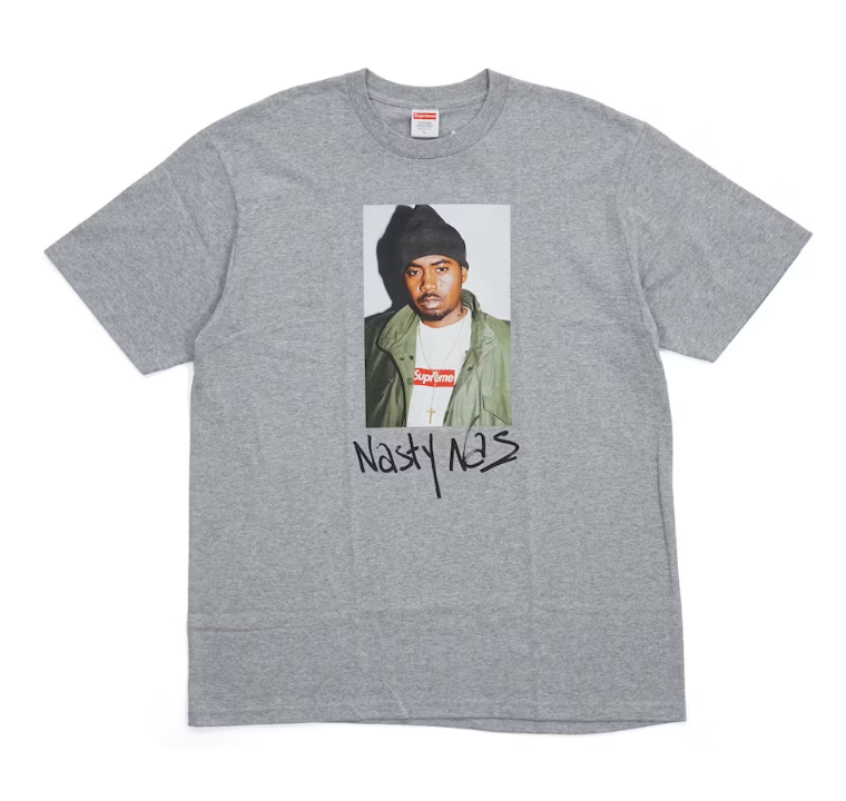 Supreme Nas Tee Heather Grey