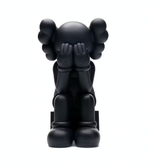 KAWS Passing Through Open Edition Vinyl Figure Black (New With Flaws)