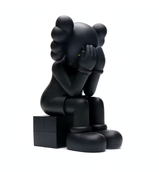 KAWS Passing Through Open Edition Vinyl Figure Black (New With Flaws)