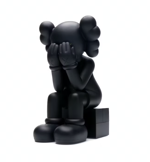 KAWS Passing Through Open Edition Vinyl Figure Black (New With Flaws)