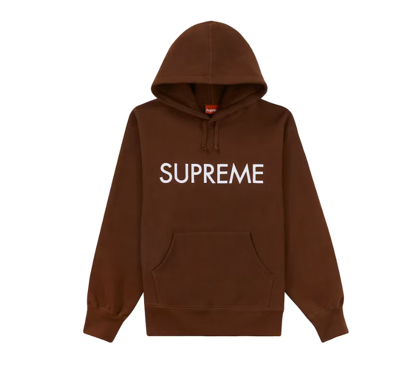 Supreme Capital Hooded Sweatshirt Dark Brown