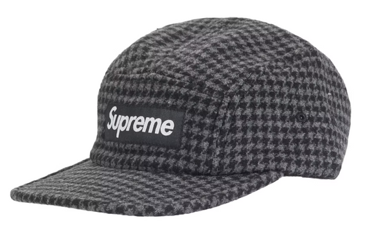 Supreme Houndstooth Wool Camp Cap Black