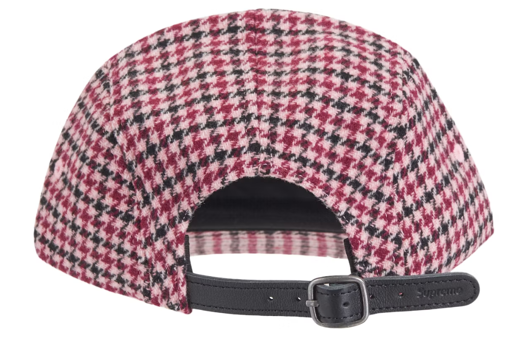 Supreme Houndstooth Wool Camp Cap Pink