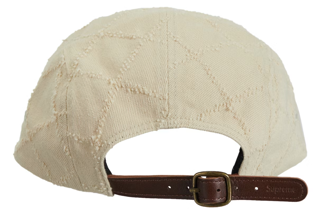 Supreme Punched Denim Camp Cap Dyed Beige