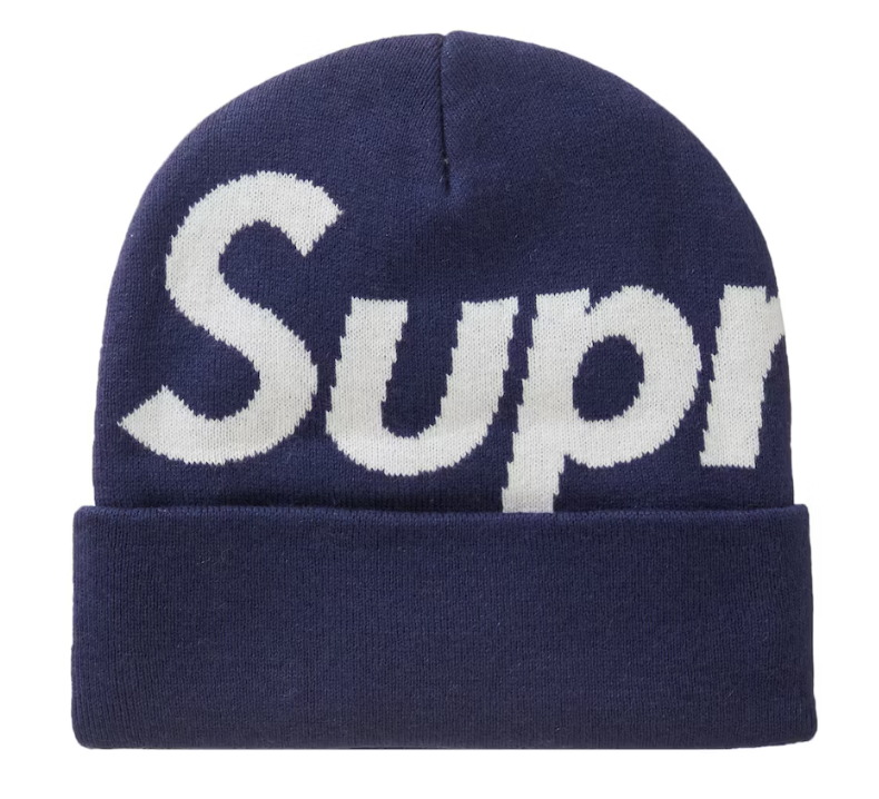 Supreme Big Logo Beanie Beanie Navy