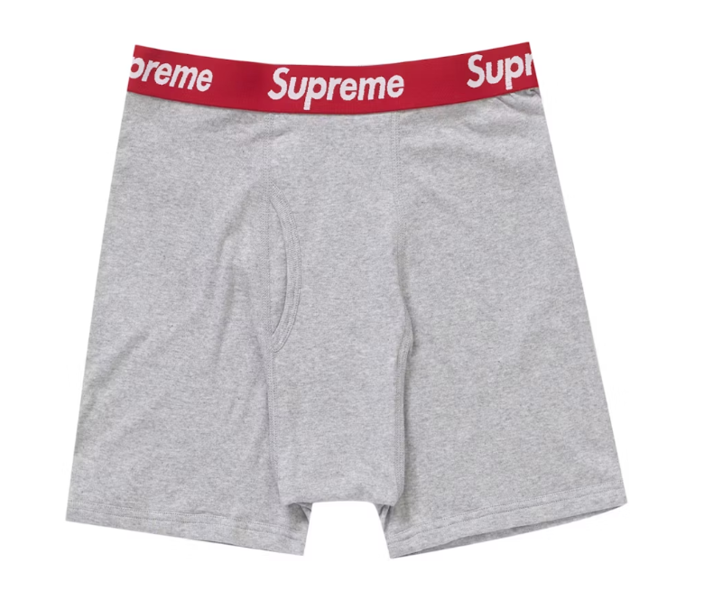 Supreme Hanes Boxer Briefs (2 Pack) Heather Grey