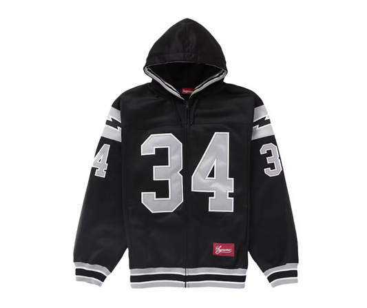 Supreme Football Zip Up Hooded Sweatshirt Black