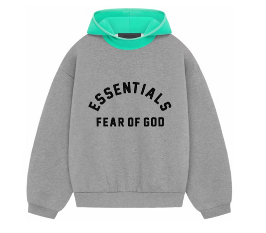 Fear of God Essentials Nylon Fleece Hoodie Dark Heather Oatmeal/Mint Leaf