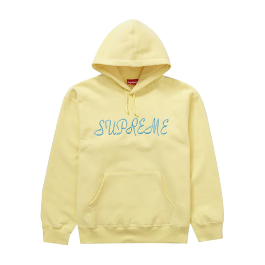 Supreme Script Hooded Sweatshirt Light Yellow