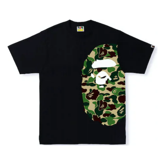 BAPE ABC Camo Single Color Side Big Ape Head Tee Black Green