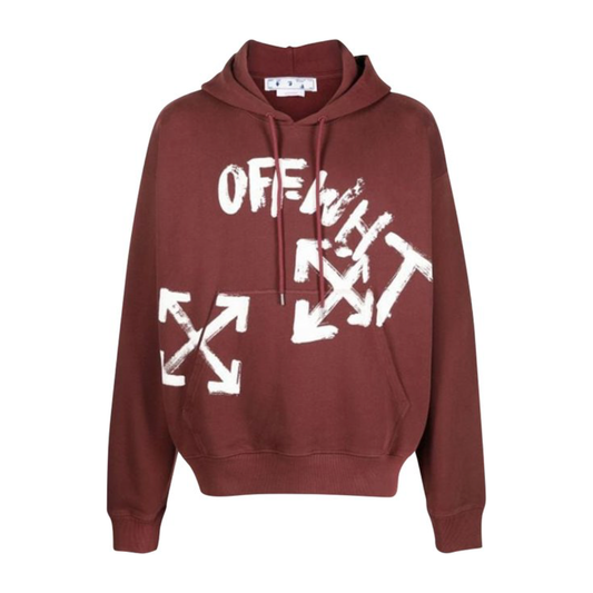 Off-White Paint Script Skate Hoodie Barolo White