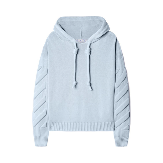 Off-White 3D Diag Knit Hoodie Ice Ice