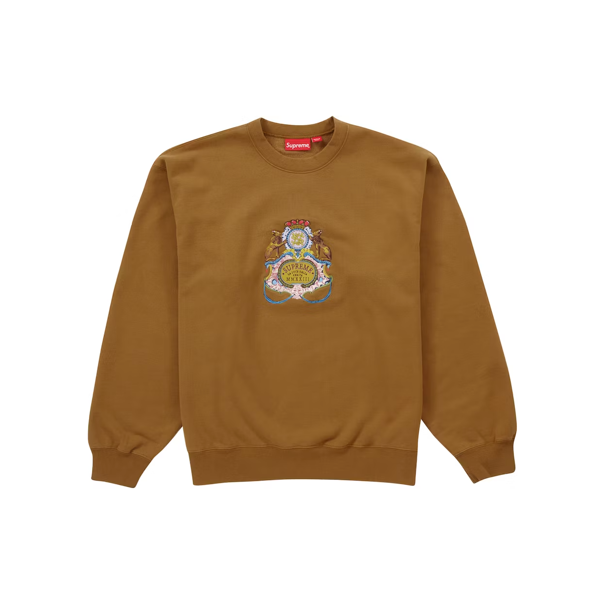 Supreme Crest Crewneck Dark Mustard