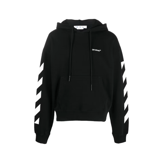 OFF-WHITE Diagonal Helvetica Oversized Hoodie Black/White