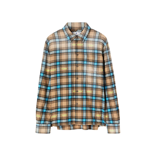 OFF-WHITE Helvet Patt Checkflan Ska Shirt Blue/Beige