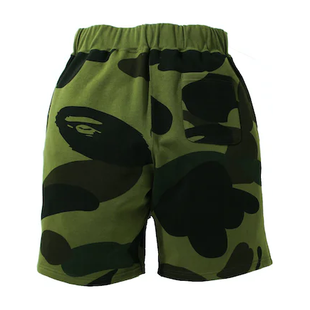 BAPE Giant 1st Camo Wide Fit Sweat Shorts Green