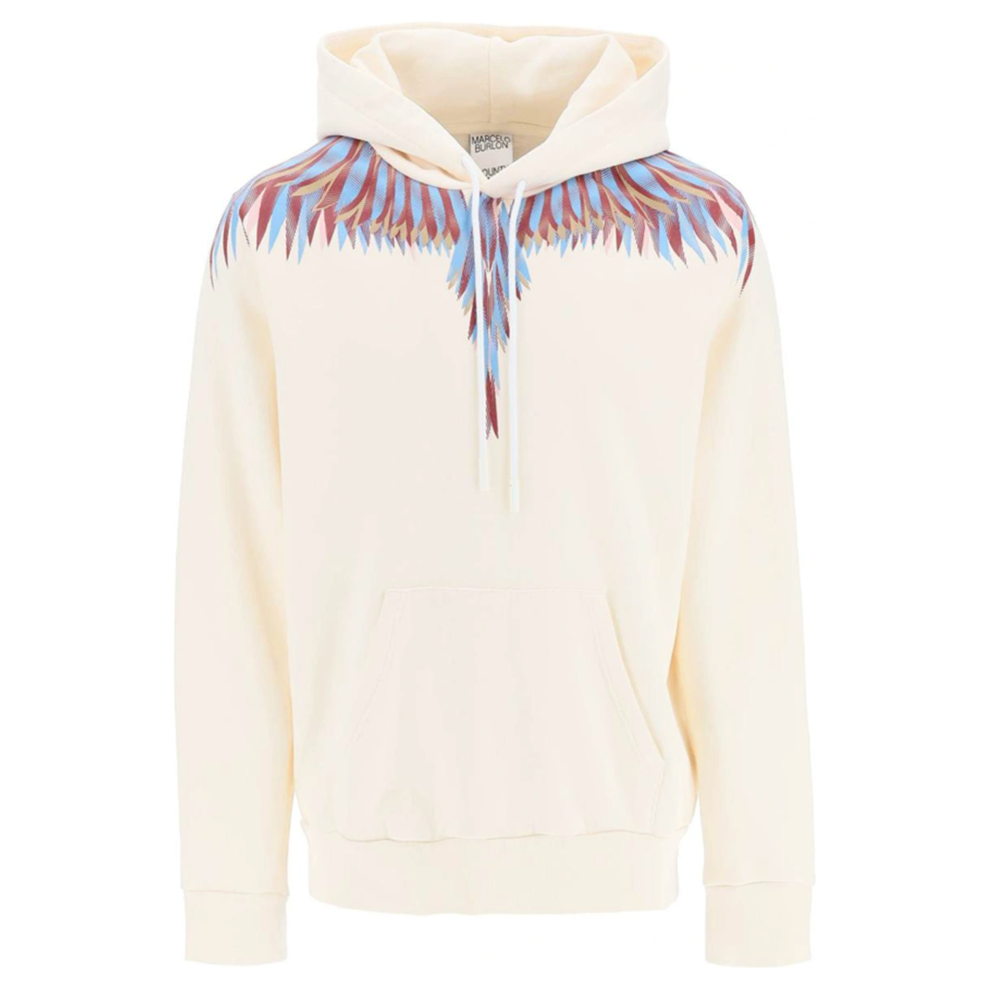 Marcelo Burlon Wings Hoodie Ecru Light Blue