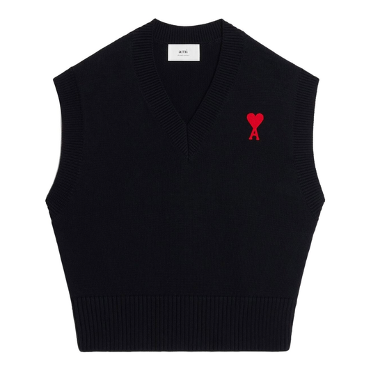 AMI Alexandre Mattiussi Black Ami De Coeur Vest