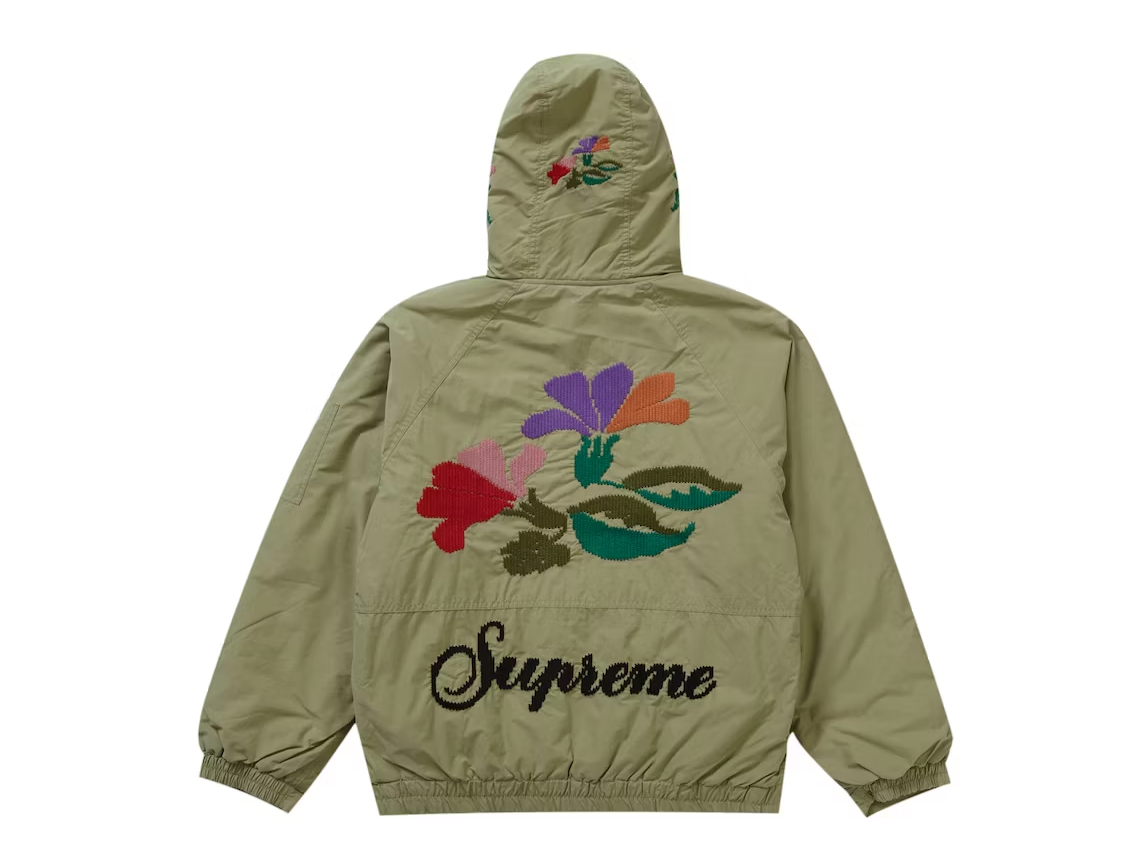 Supreme Needlepoint Hooded Jacket Olive