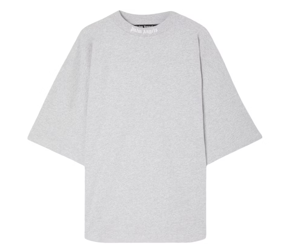 Palm Angels Classic Logo Over T-Shirt 0801 Melange Grey/White