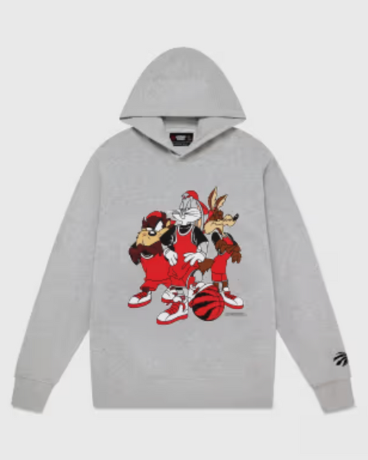 OVO Looney Tunes X Raptors 3-On-3 Hoodie Grey 