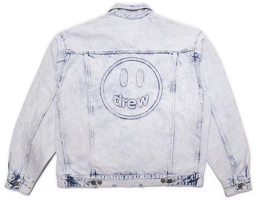 drew house oversized mascot trucker jacket painted indigo