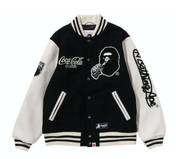 BAPE x Coca-Cola Varsity Jacket Black