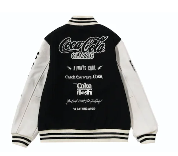 BAPE x Coca-Cola Varsity Jacket Black