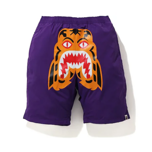 BAPE Tiger Beach Shorts Purple