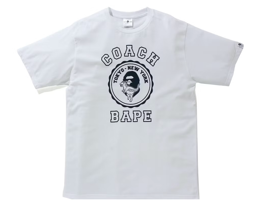 BAPE x Coach College Tee White