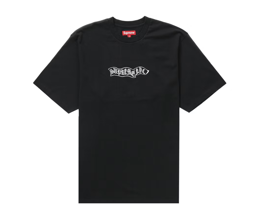 SUPREME OLD ENGLISH BANNER S/S TOP BLACK