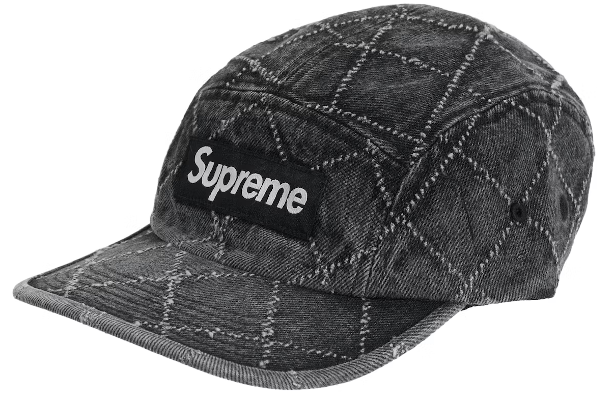 Supreme Punched Denim Camp Cap Black