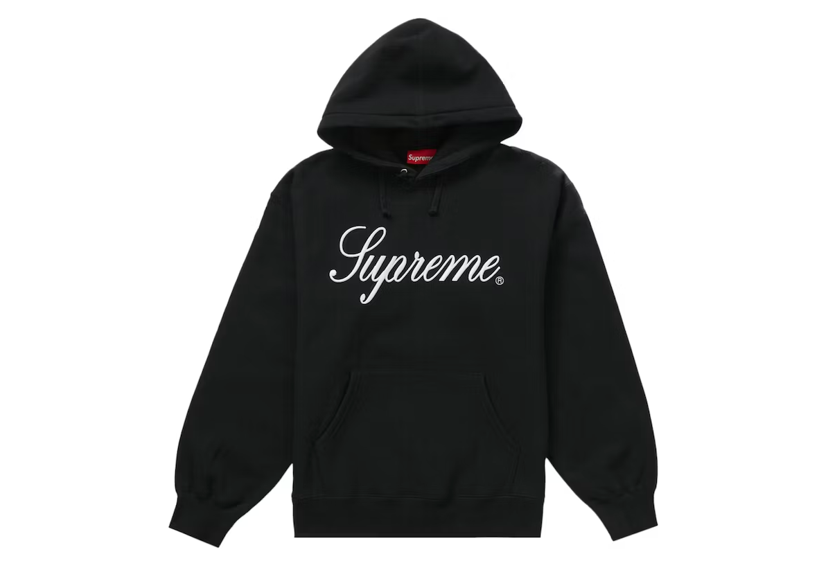 Supreme Raised Script Hooded Sweatshirt Black