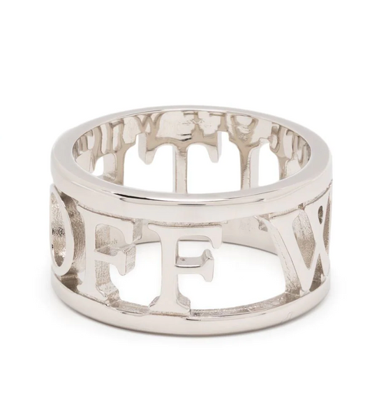 Off-White Logo Lettering Ring Silver No Color