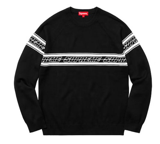 Supreme Striped Raglan Sweater Black