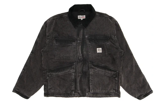 Stussy Washed Canvas Shop Jacket Black