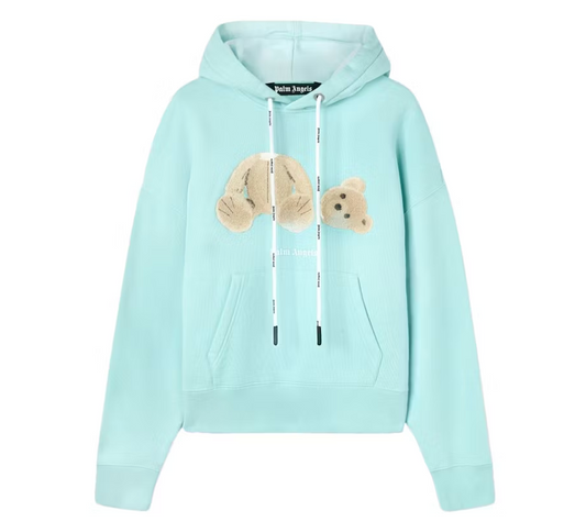 Palm Angels Bear Hoodie Light Blue/Brown