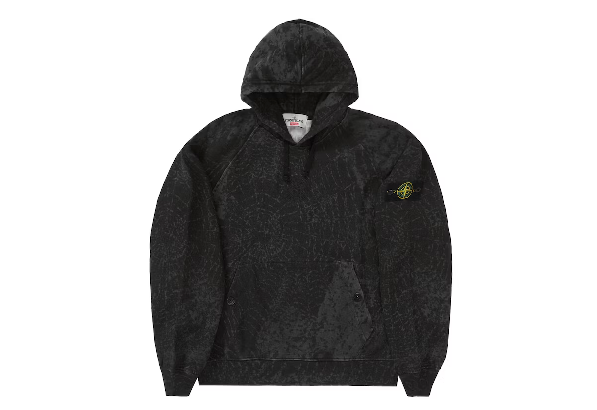 Supreme Stone Island Hooded Sweatshirt (FW23) Black