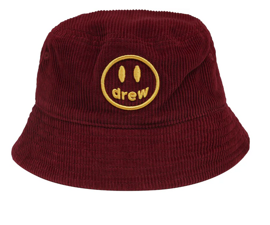 Drew house mascot corduroy bucket hat burgundy