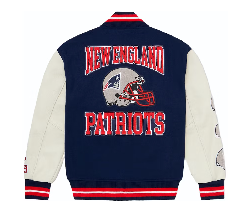 OVO x NFL New England Patriots Varsity Jacket Blue