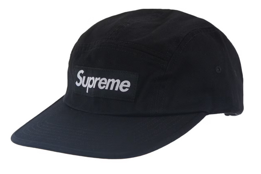 Supreme Washed Chino Twill Camp Cap (Black)