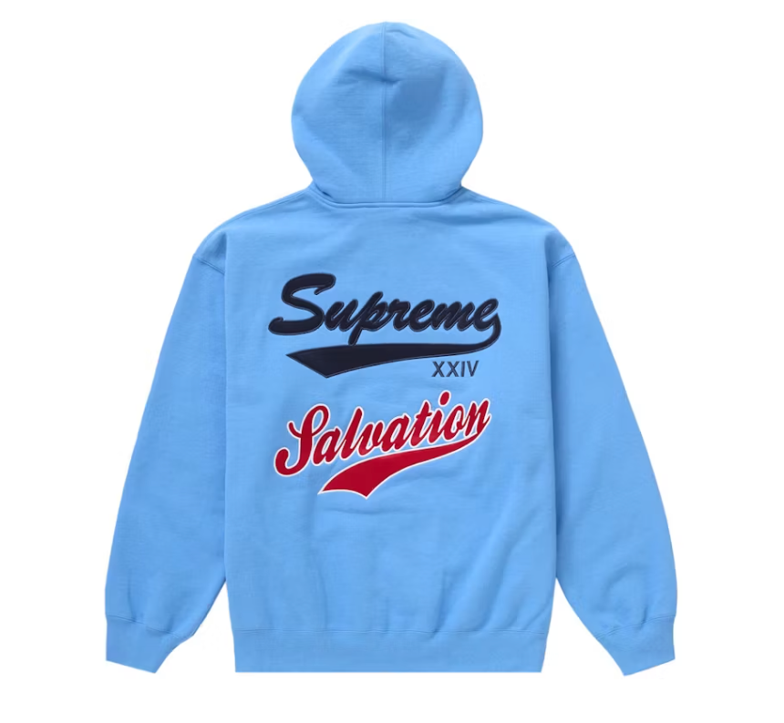 Supreme Salvation Zip Up Hooded Sweatshirt Light Blue