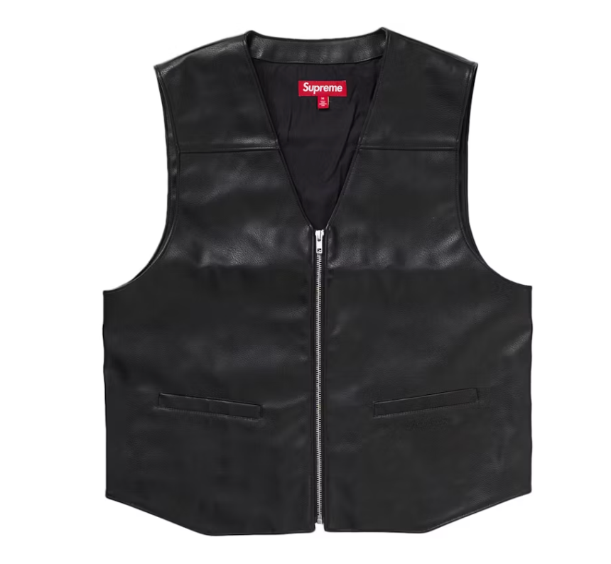 Supreme Toy Machine Faux Leather Vest Black