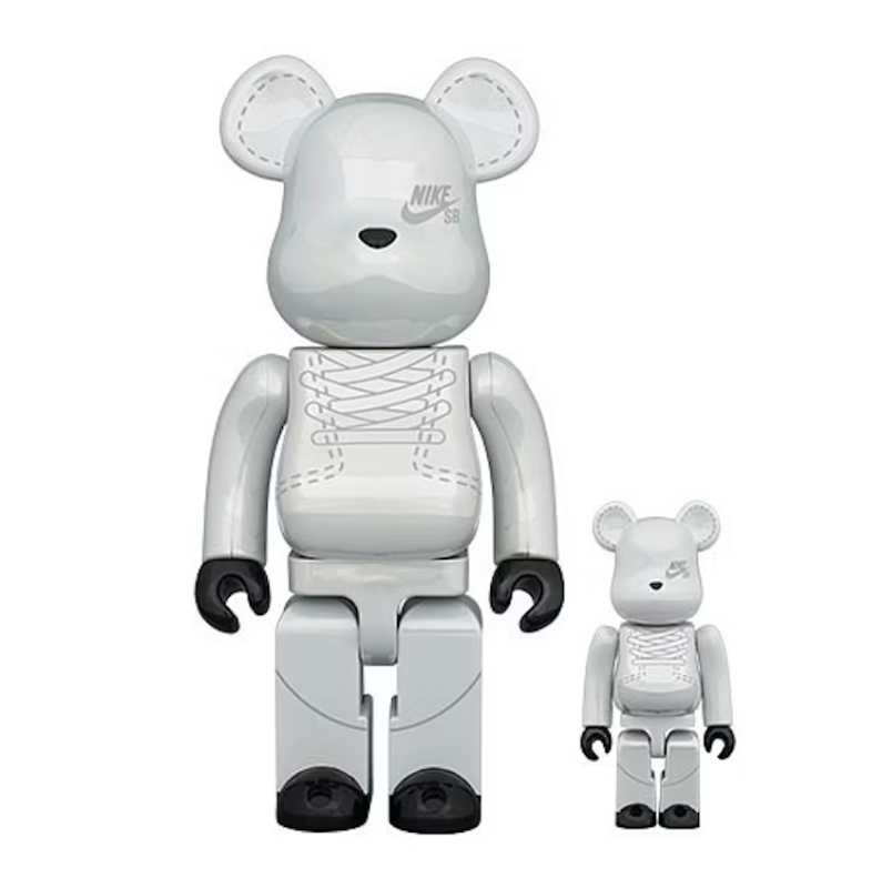 Bearbrick x Nike SB 2020 100% & 400% Set White